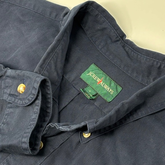 J. Crew Other - J.Crew ALWAYS Men's L Button Down Shirt Blue Cotton Chest Pocket Casual